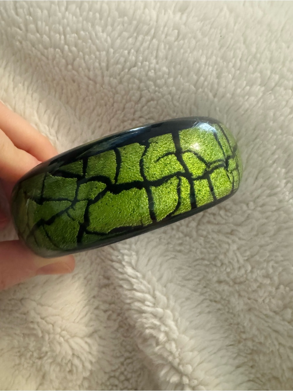 Green Crackle Pattern Accessory Bracelet
